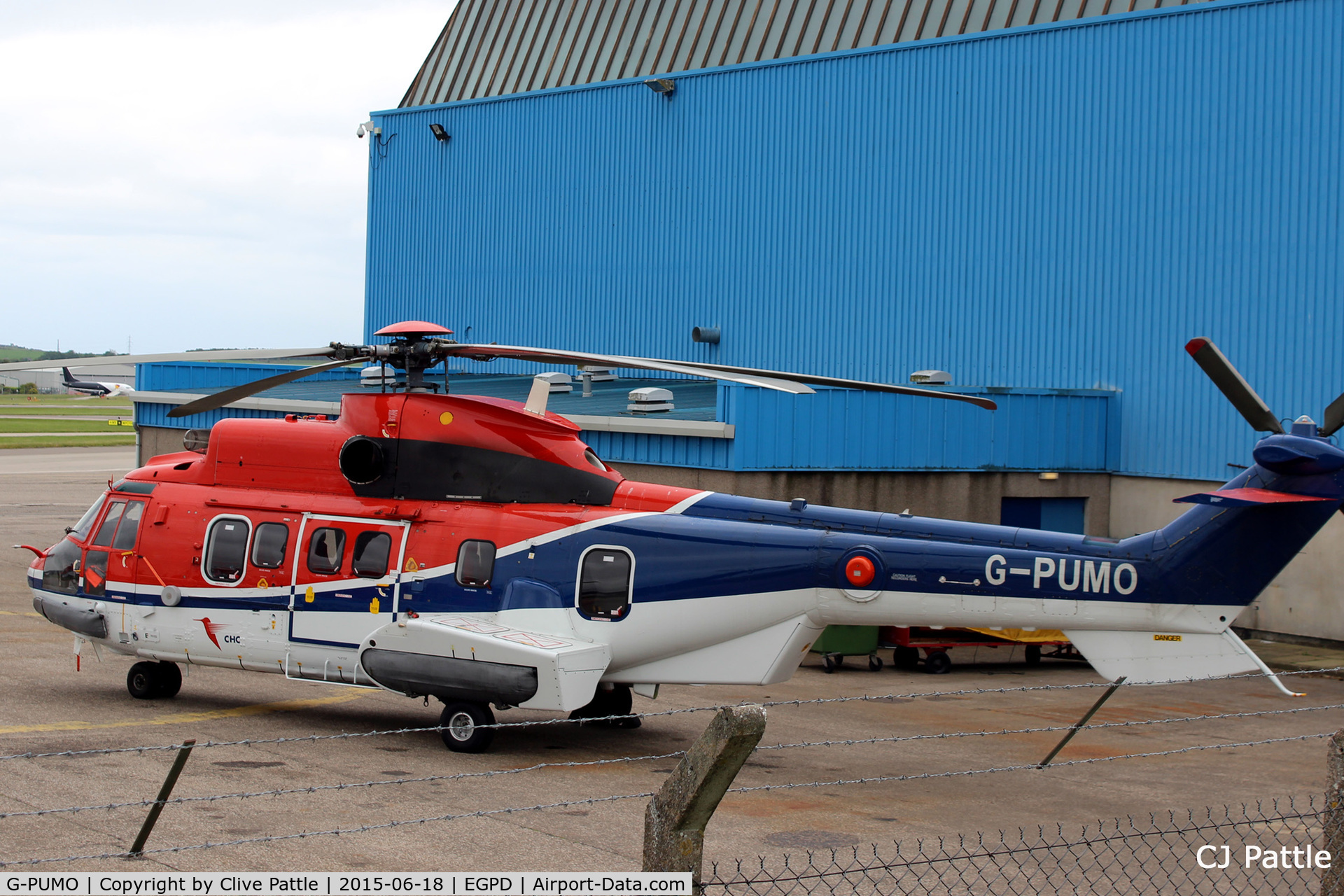 G-PUMO, 1998 Eurocopter AS-332L2 Super Puma Mk2 C/N 2467, Over the fence at Aberdeen Airport, Scotland EGPD