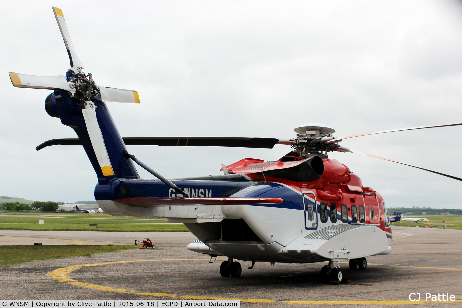 G-WNSM, 2014 Sikorsky S-92A C/N 920237, In action at Aberdeen Airport, Scotland EGPD