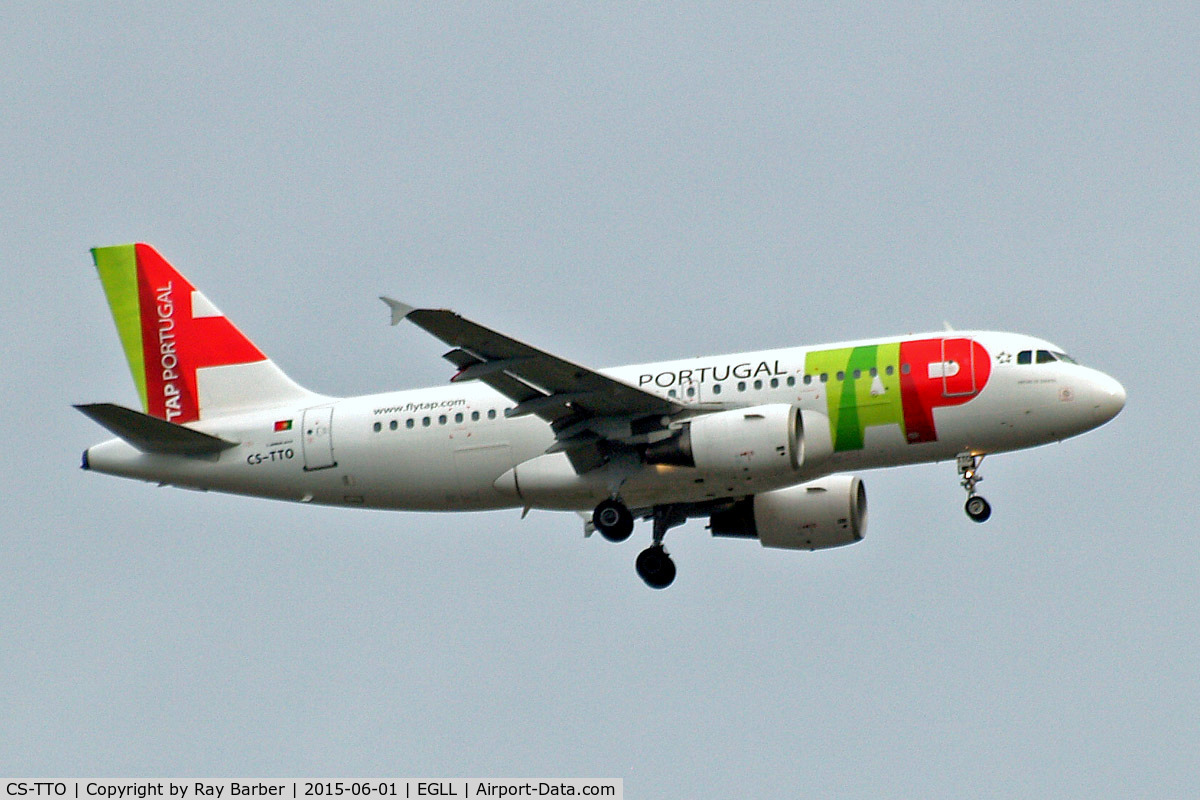 CS-TTO, 1999 Airbus A319-111 C/N 1127, Airbus A319-111 [1127] (TAP Portugal) Home~G 01/06/2015. On approach 27L.