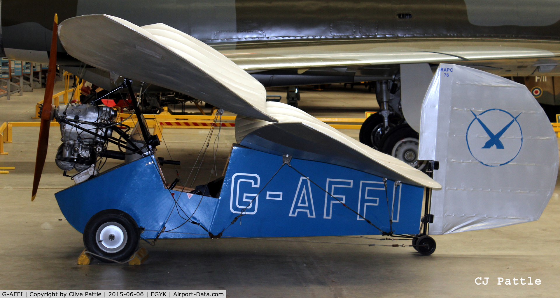 G-AFFI, Mignet HM.14 Pou-du-Ciel C/N BAPC74, On display at the Yorkshire Air Museum, Elvington, Yorks, UK former EGYK
