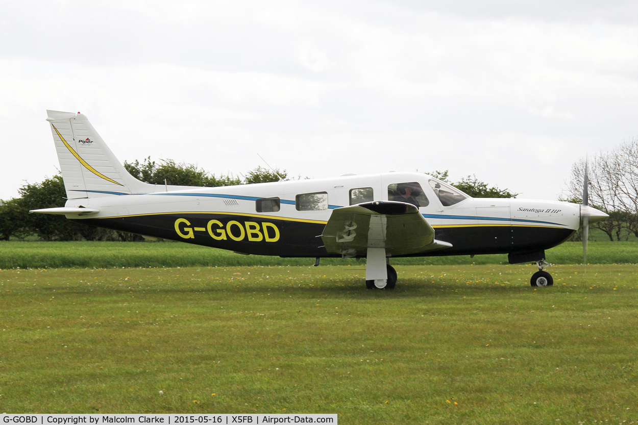 G-GOBD, 2001 Piper PA-32R-301 Saratoga II HP C/N 3246193, Piper PA-32R-301 Saratoga II HP at Fishburn Airfield, May 16th 2015.