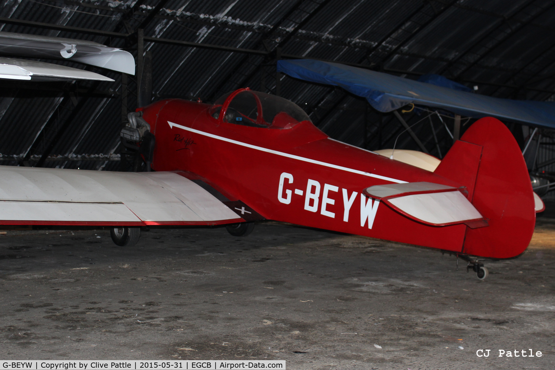 G-BEYW, 1984 Taylor Monoplane C/N PFA 055-10279, Hangared at Barton, EGCB