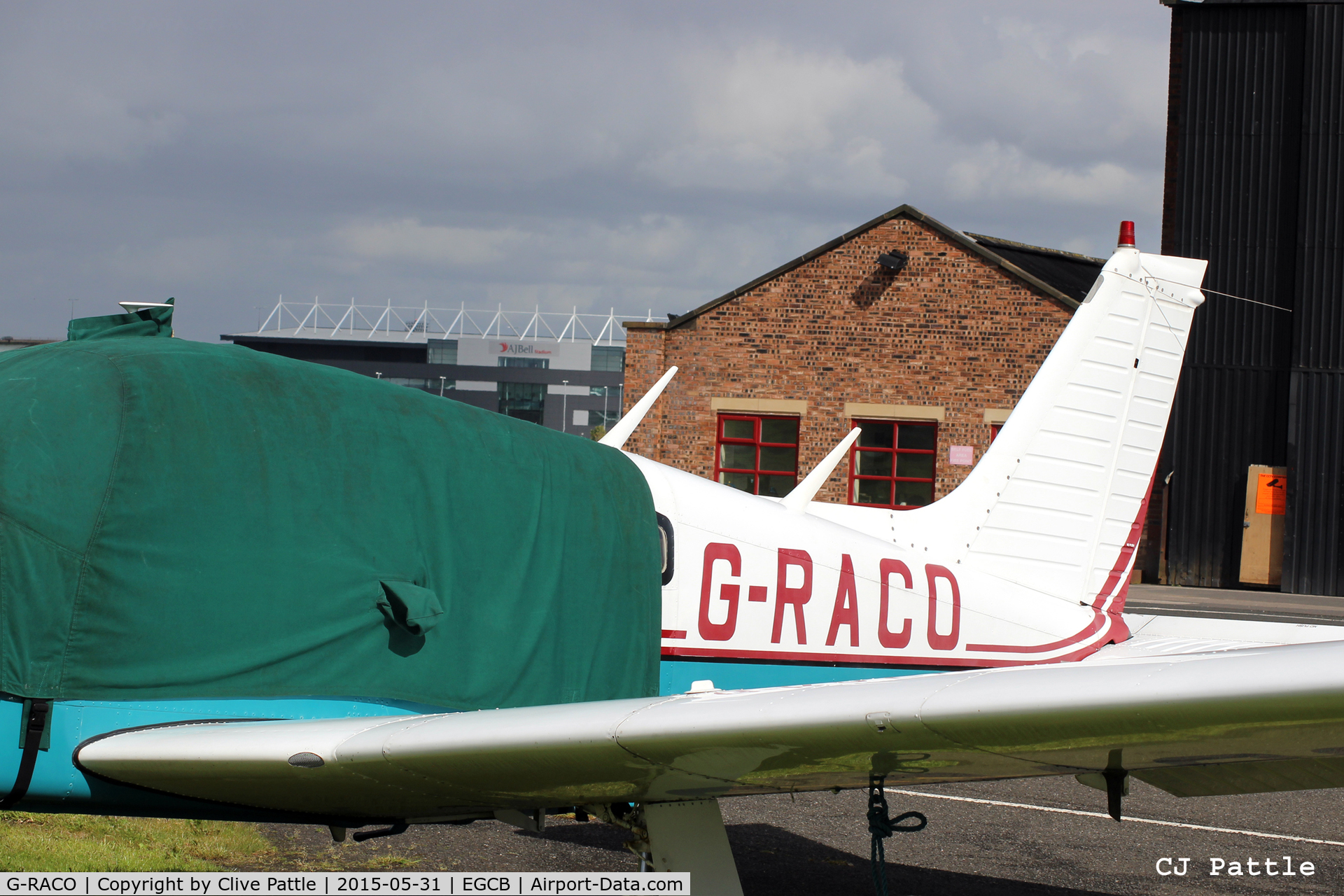 G-RACO, 1975 Piper PA-28R-200 Cherokee Arrow C/N 28R-7535300, Close up at Barton EGCB, Manchester