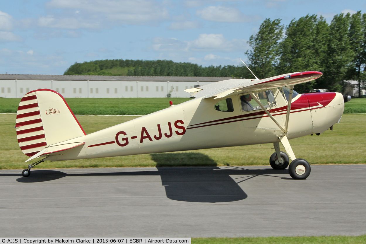 G-AJJS, 1947 Cessna 120 C/N 13047, Cessna 120 at The Real Aeroplane Club's Radial Engine Aircraft Fly-In, Breighton Airfield, June 7th 2015.