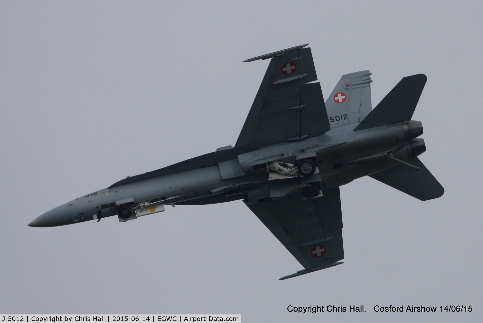 J-5012, McDonnell Douglas F/A-18C Hornet C/N 1352/SFC012, displaying at the 2015 Cosford Airshow