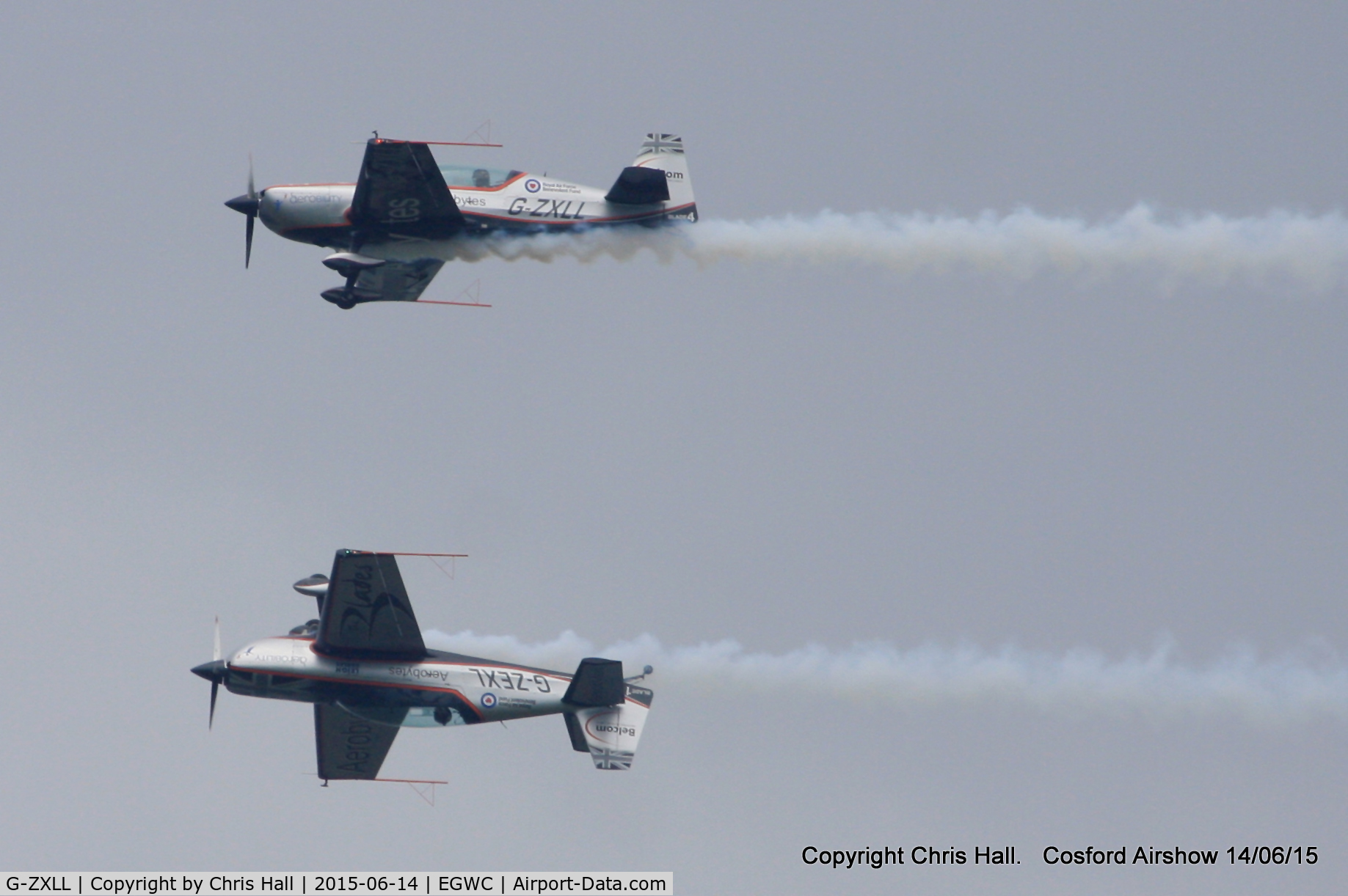 G-ZXLL, 2011 Extra EA-300L C/N 1319, displaying at the 2015 Cosford Airshow