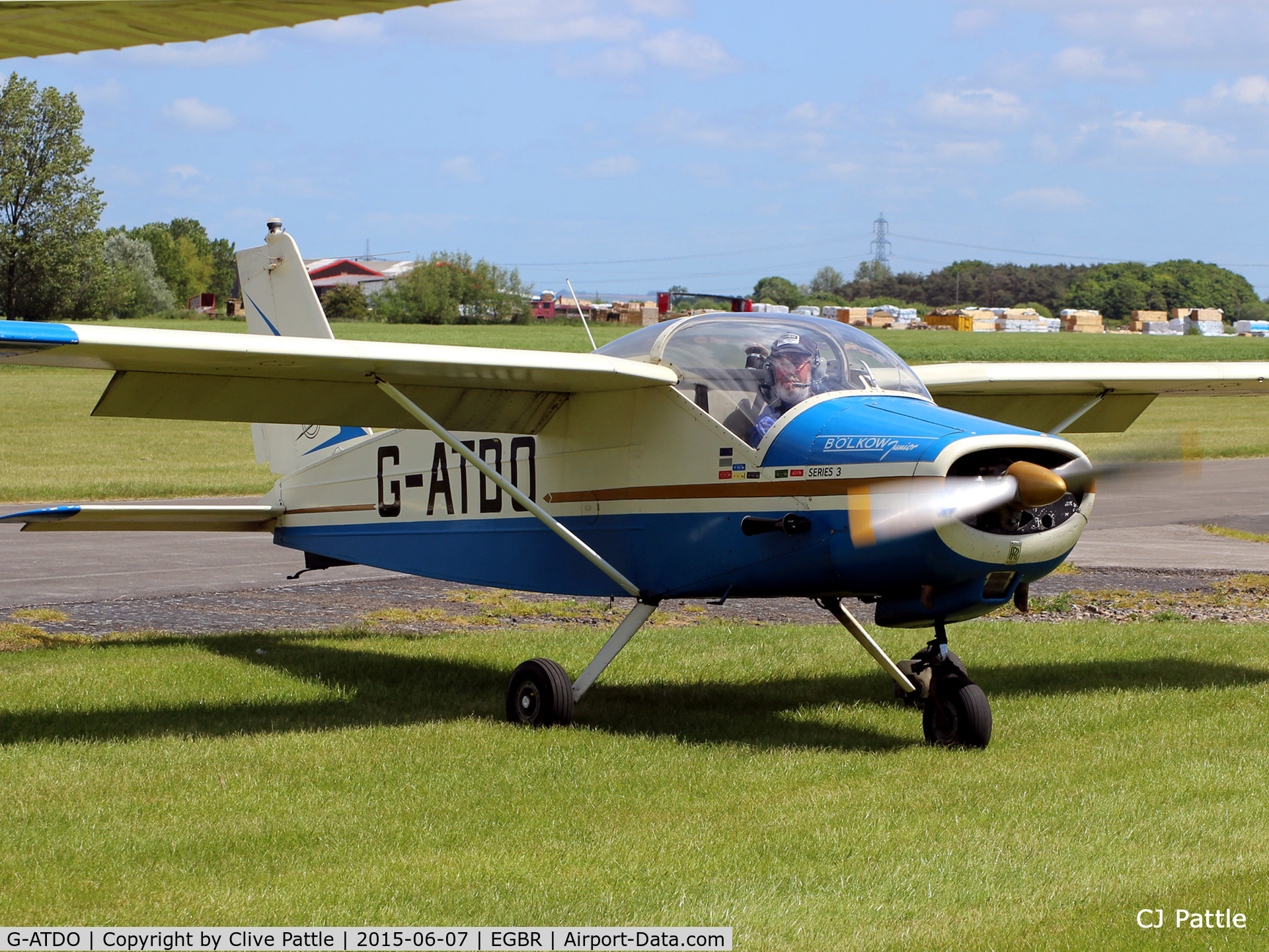 G-ATDO, 1965 Bolkow Bo-208C Junior C/N 576, In action at The Real Aeroplane Company Ltd Radial Fly-In, Breighton Airfield, Yorkshire, U.K.  - EGBR