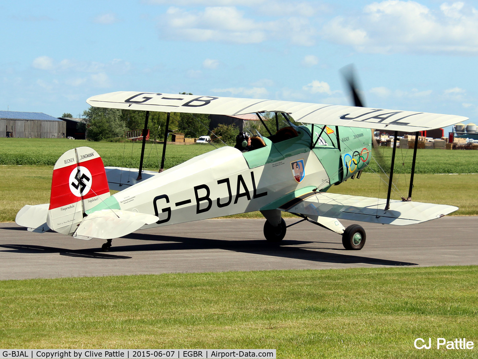 G-BJAL, 1957 Bucker 1-131E Jungmann C/N 1028, In action at The Real Aeroplane Company Ltd Radial Fly-In, Breighton Airfield, Yorkshire, U.K.  - EGBR