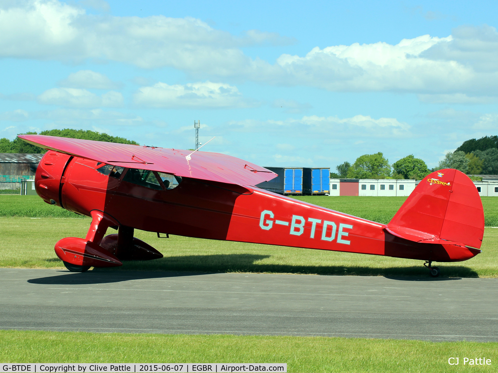 G-BTDE, 1940 Cessna C-165 Airmaster C/N 551, In action at The Real Aeroplane Company Ltd Radial Fly-In, Breighton Airfield, Yorkshire, U.K.  - EGBR
