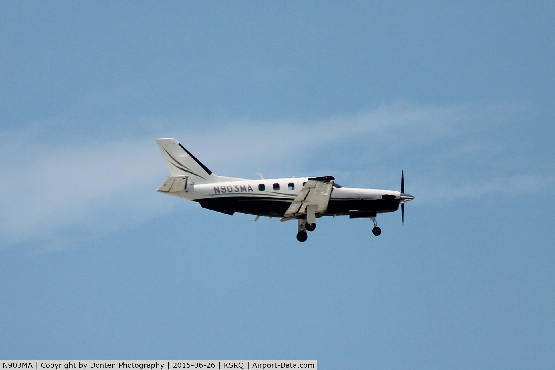 N903MA, 2004 Socata TBM-700 C/N 308, Socata TBM-700 (N903MA) arrives at Sarasota-Bradenton International Airport following flight from Eagle Creek Airpark