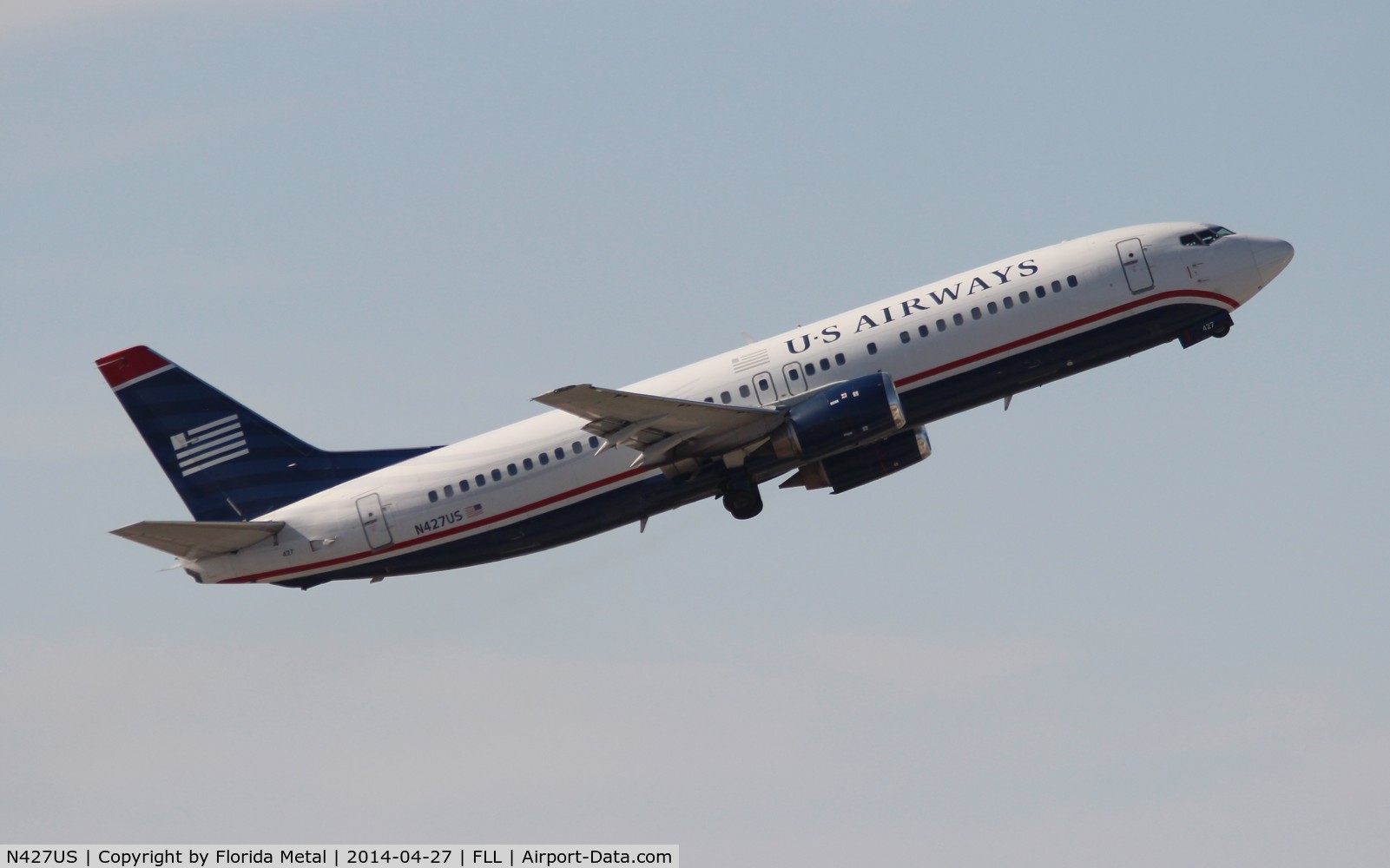 N427US, 1989 Boeing 737-4B7 C/N 24549, US Airways 737-400