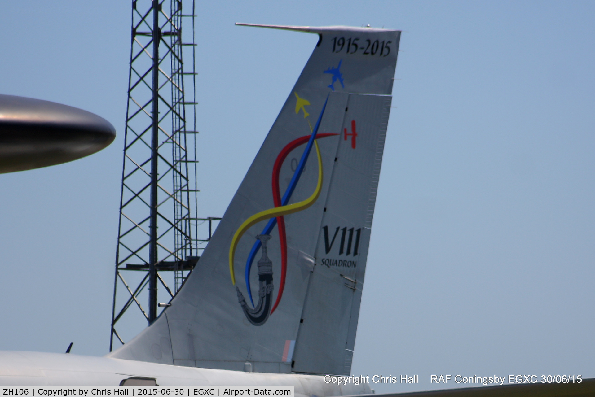 ZH106, 1991 Boeing E-3D Sentry AEW.1 C/N 24114, RAF 8 Sqn Centenary scheme