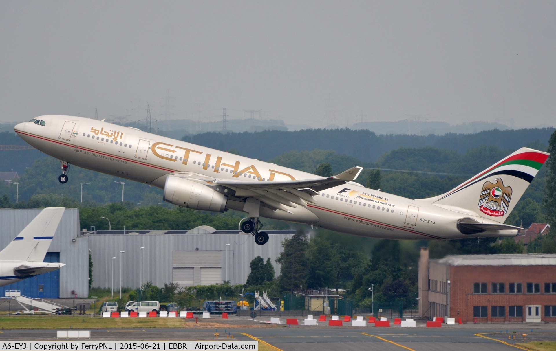 A6-EYJ, 2006 Airbus A330-243 C/N 737, Etihad A332 departure from BRU