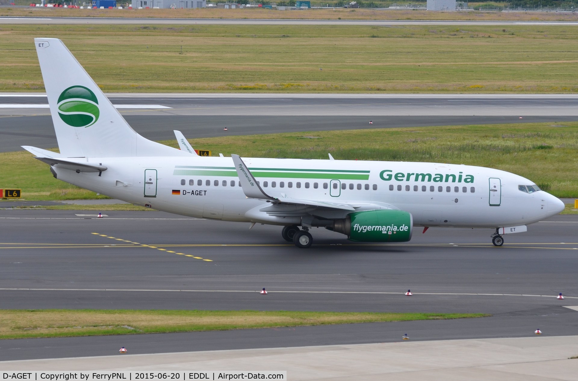 D-AGET, 1998 Boeing 737-75B C/N 28109, Germania B737 arrived in DUS.