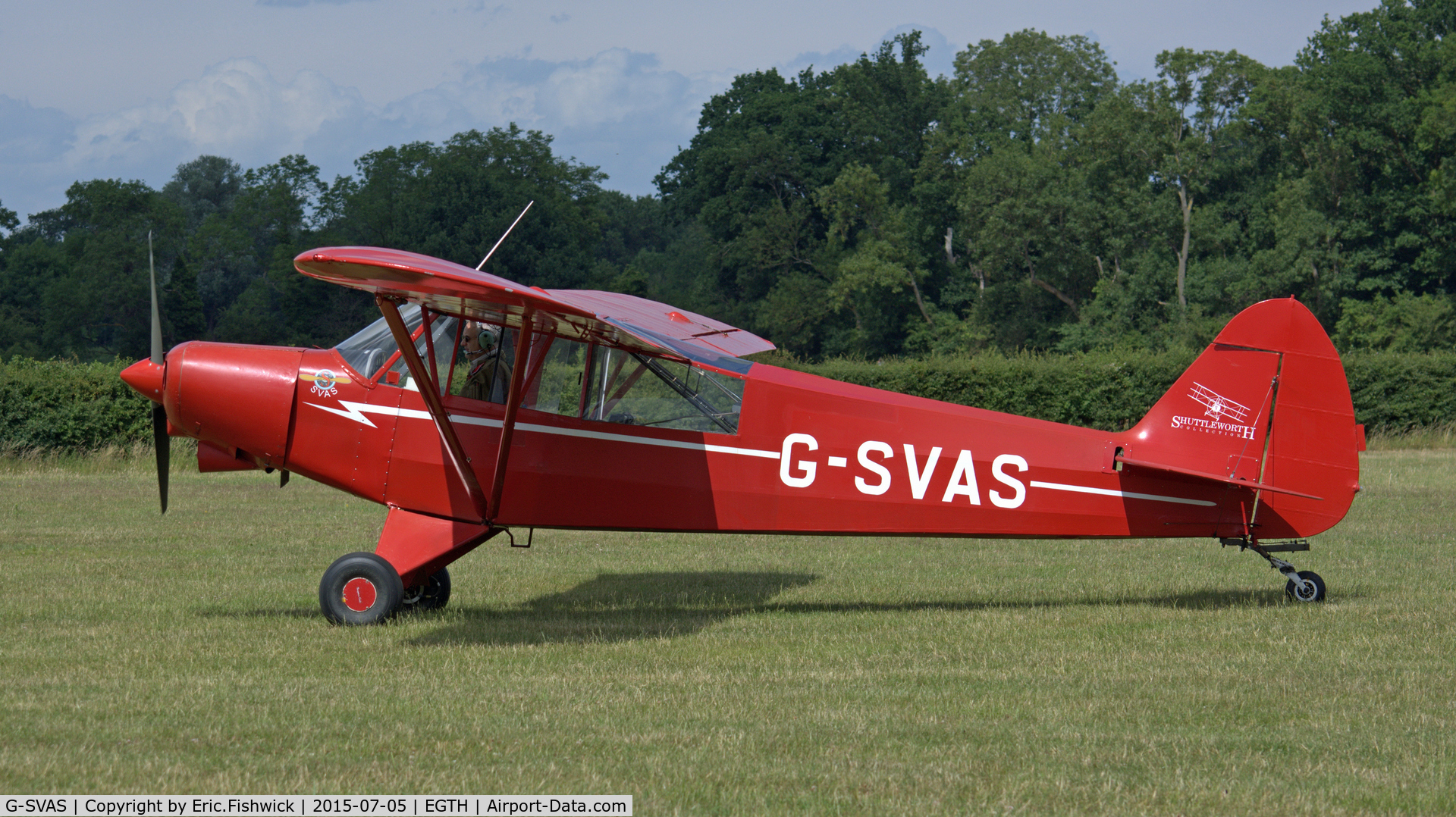 G-SVAS, 1961 Piper PA-18-150 Super Cub C/N 18-7605, x. G-SVAS at the Shuttleworth Military Pagent Airshow, July 2015.