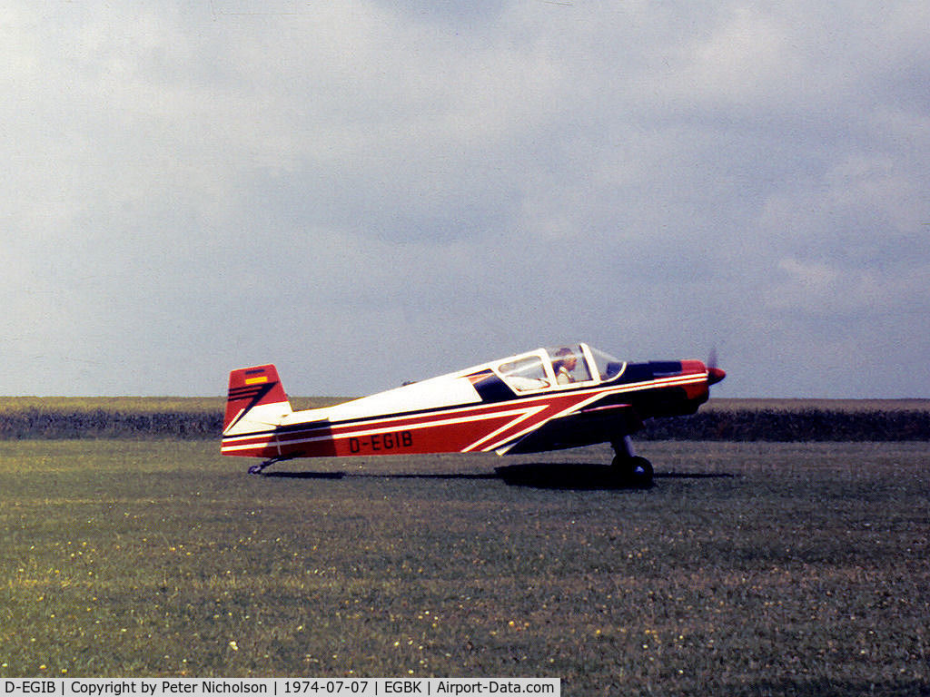 D-EGIB, 1956 Jodel D-11A Club C/N V3, Jodel D11A Club as seen at the Popular Flying Association's 1974 Fly-in at Sywell.