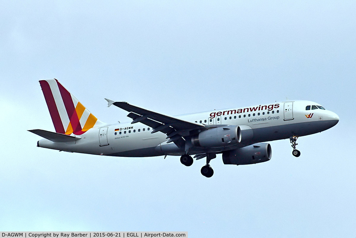 D-AGWM, 2009 Airbus A319-132 C/N 3839, Airbus A319-132 [3839] (Germanwings) Home~G 21/06/2015. On approach 27L.