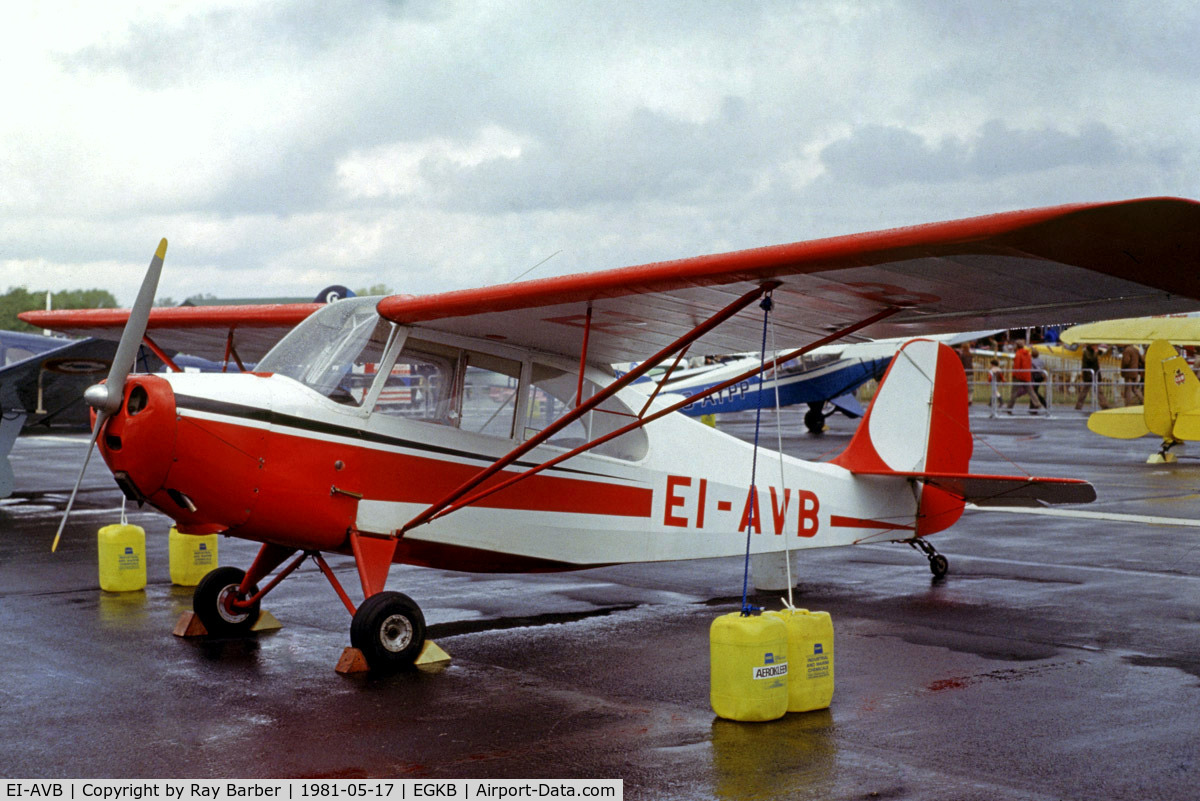 EI-AVB, Aeronca 7AC Champion C/N 7AC-1790, Aeronca 7AC Champion [7AC-1790] Biggin Hill~G 17/05/1981. From a slide.