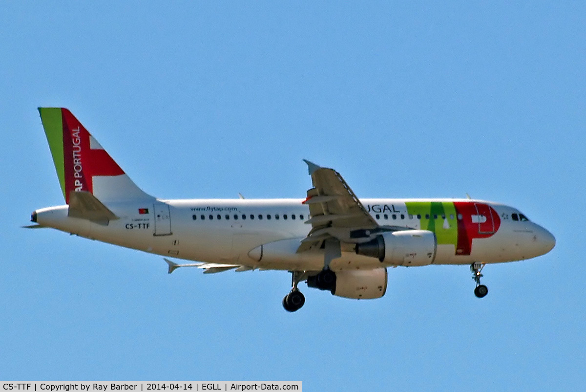 CS-TTF, 1998 Airbus A319-111 C/N 837, Airbus A319-111 [0837] TAP Air Portugal Home~G 14/04/2014. On approach 27L.