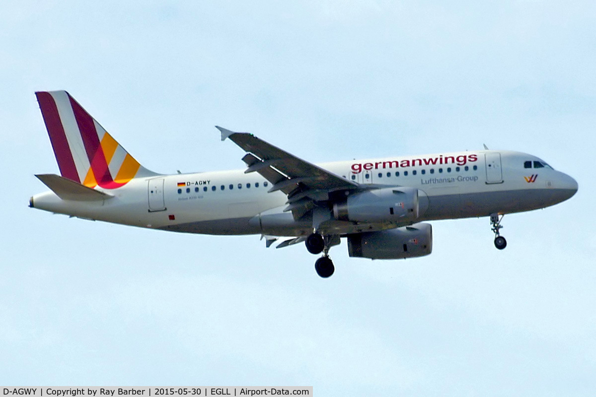 D-AGWY, 2013 Airbus A319-132 C/N 5941, Airbus A319-132 [5941] (Germanwings) Home~G 30/05/2015. On approach 27L