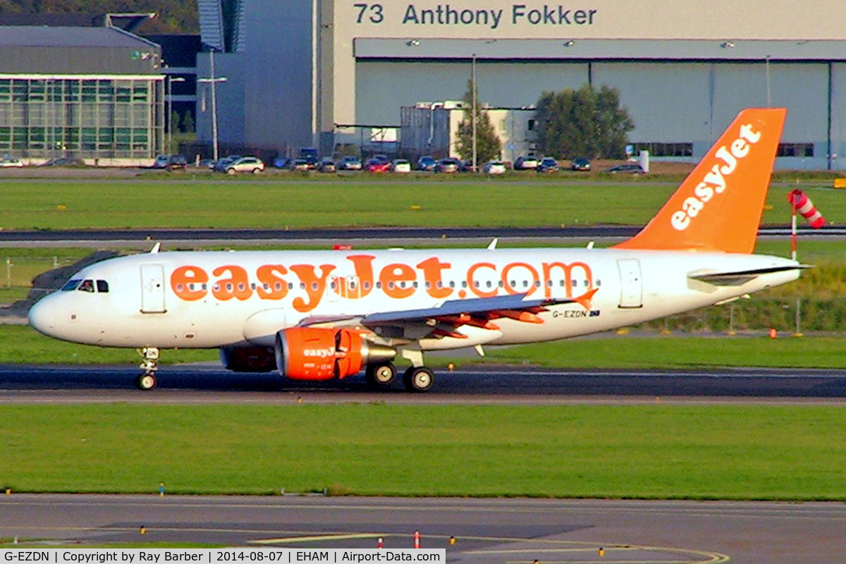 G-EZDN, 2008 Airbus A319-111 C/N 3569, Airbus A319-111 [3608] (EasyJet) Amsterdam-Schiphol~PH 07/08/2014