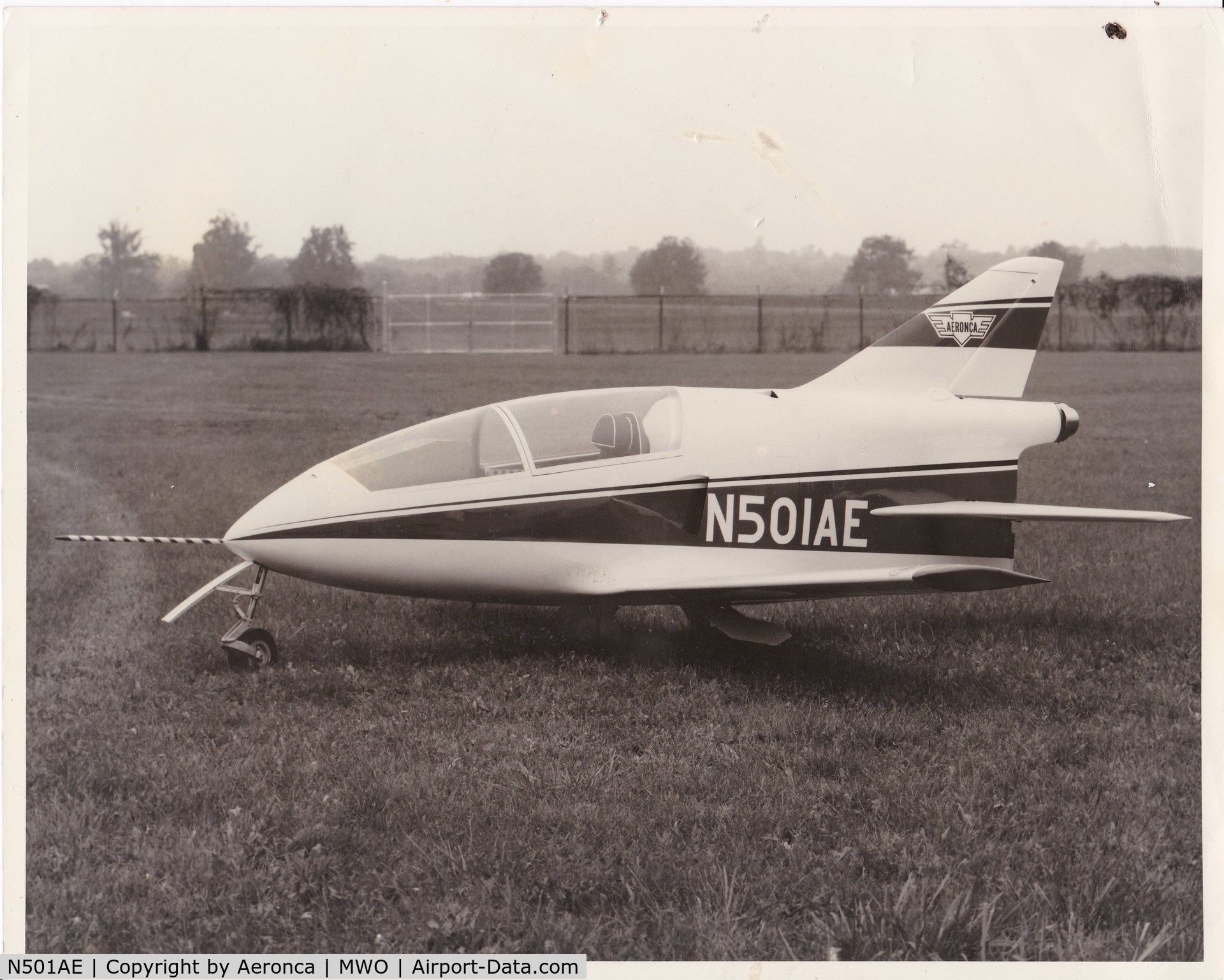 N501AE, 1975 Bede BD-5J C/N 001, Photo taken at Aeronca factory in Middletown, Ohio, unkown date, found in estate paperwork of an employee.