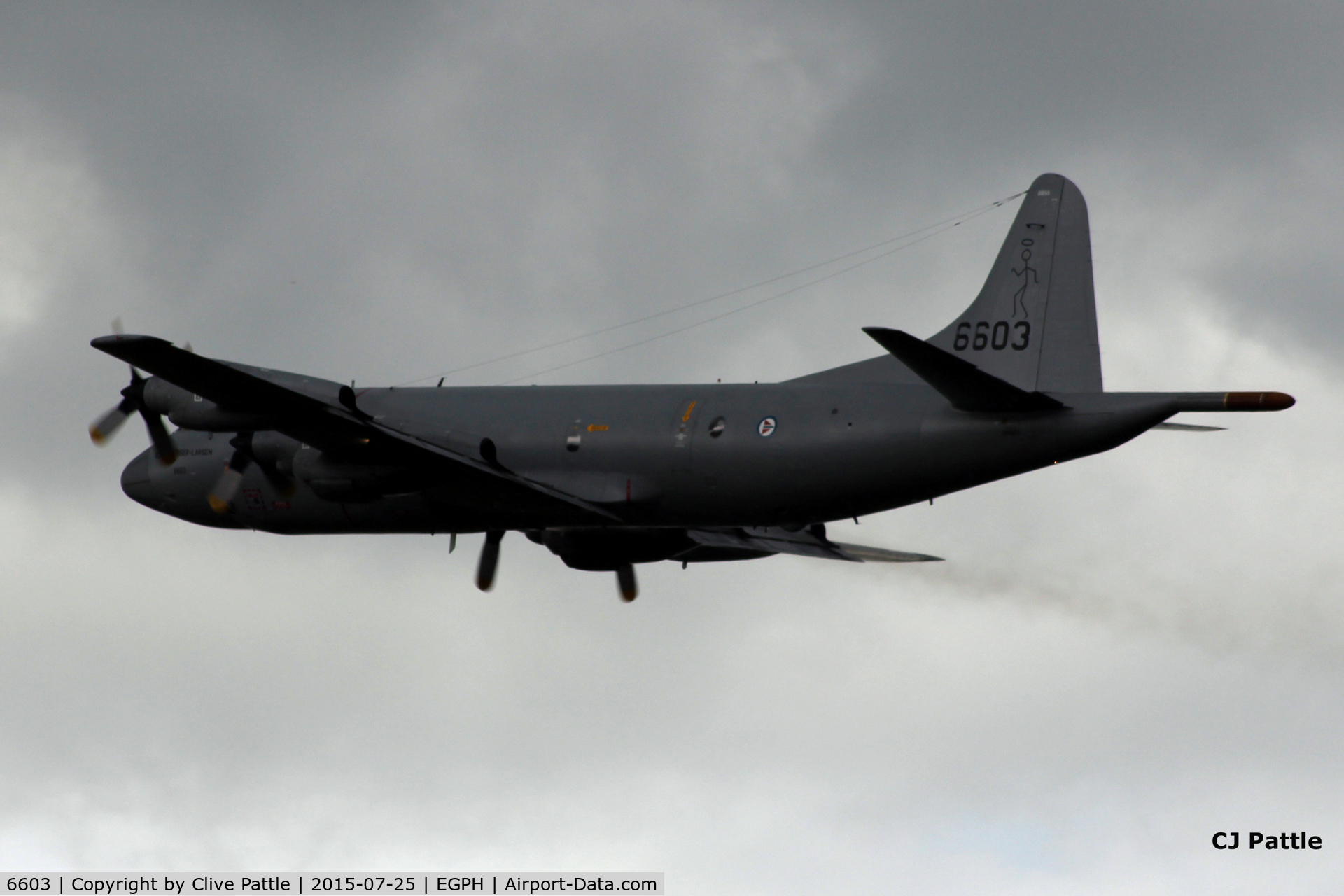 6603, Lockheed P-3N Orion C/N 185C-5305, Taking off from Edinburgh Airport EGPH to attend the nearby Museum of Flight Airshow at East Fortune.