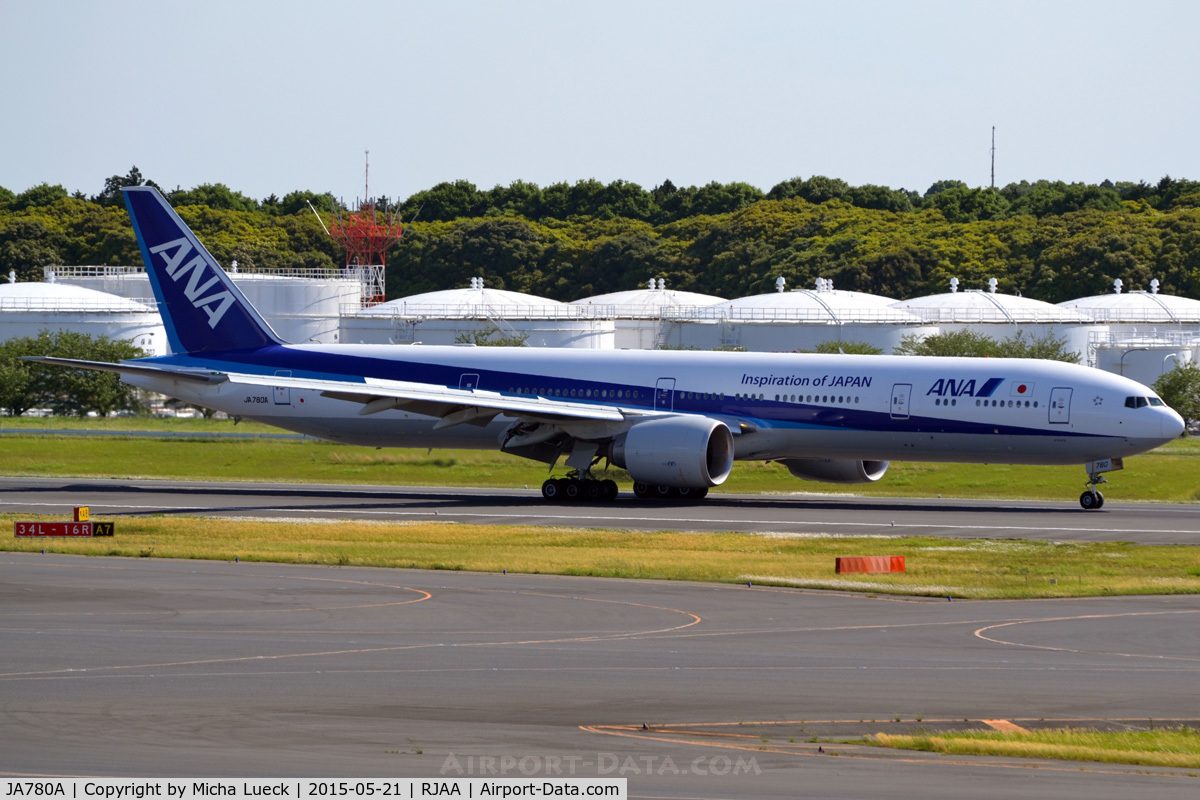 JA780A, 2007 Boeing 777-381/ER C/N 34895, At Narita
