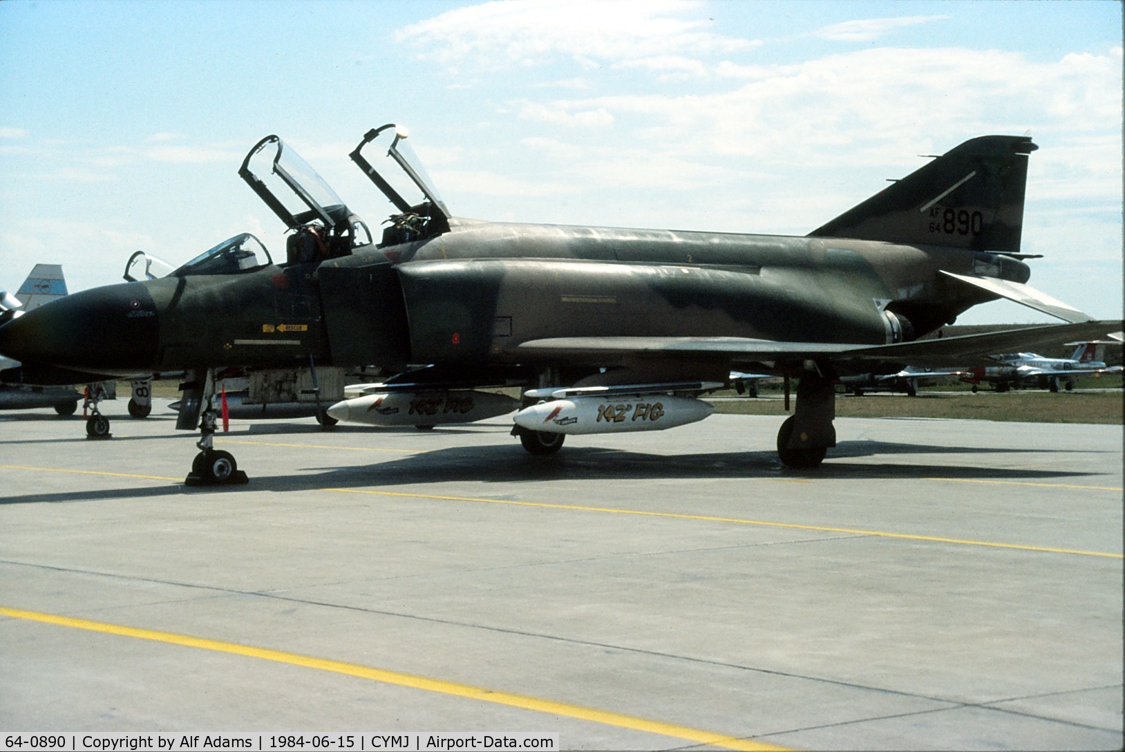 64-0890, 1964 McDonnell F-4C Phantom II C/N 1304, At the airshow at Canadian Forces Base Moose Jaw, Saskatchewan in June 1984.