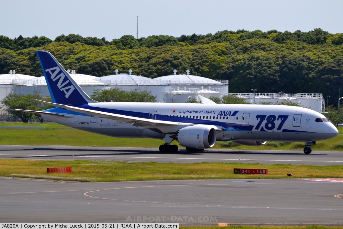 JA820A, 2013 Boeing 787-8 Dreamliner C/N 34511, At Narita