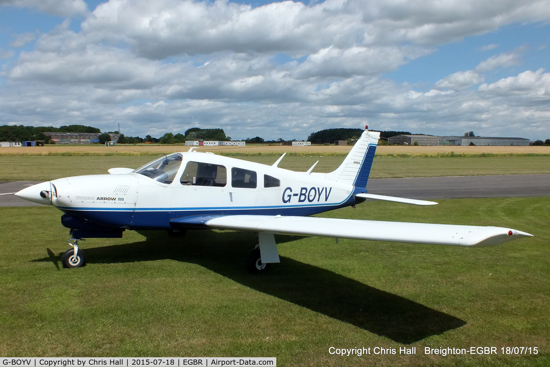 G-BOYV, 1977 Piper PA-28R-201T Turbo Cherokee Arrow III C/N 28R-7703014, International Bucker Fest at Breighton