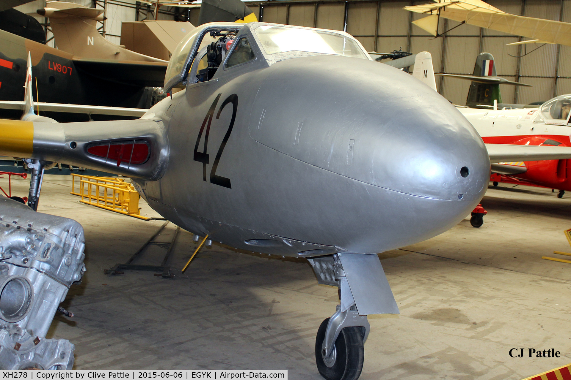 XH278, 1955 De Havilland DH-115 Vampire T.11 C/N 15607, On display at the Yorkshire Air Museum EGYK