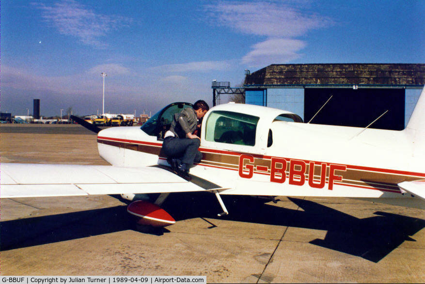 G-BBUF, 1973 Grumman American AA-5 Traveler C/N AA5-0480, On the apron at Teeside airport.