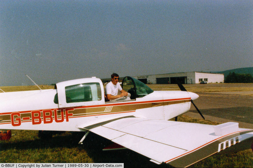 G-BBUF, 1973 Grumman American AA-5 Traveler C/N AA5-0480, Koblenz airfield West Germany.