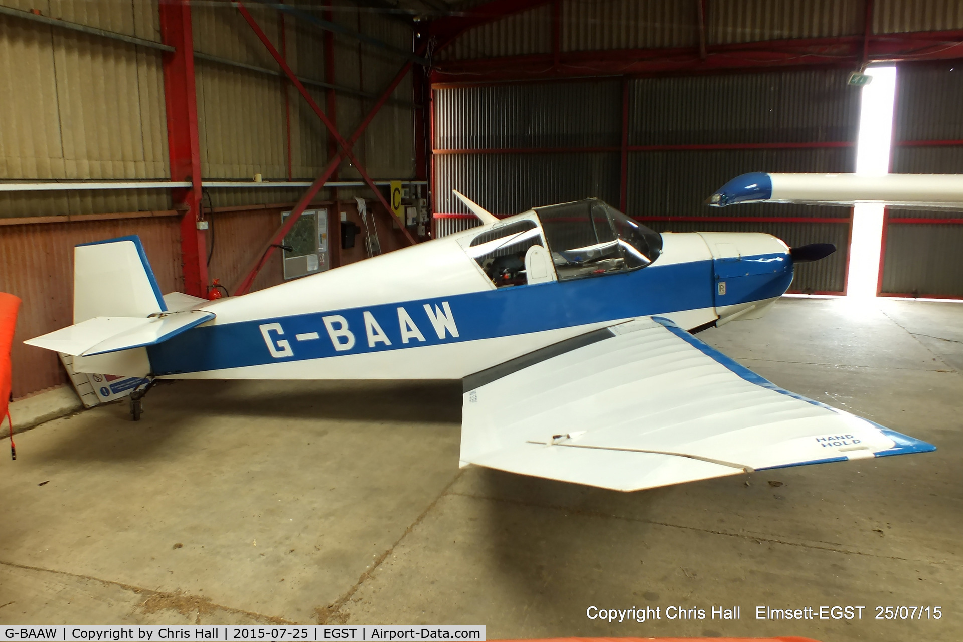 G-BAAW, 1956 Jodel D-119 C/N 366, at Elmsett Airfield