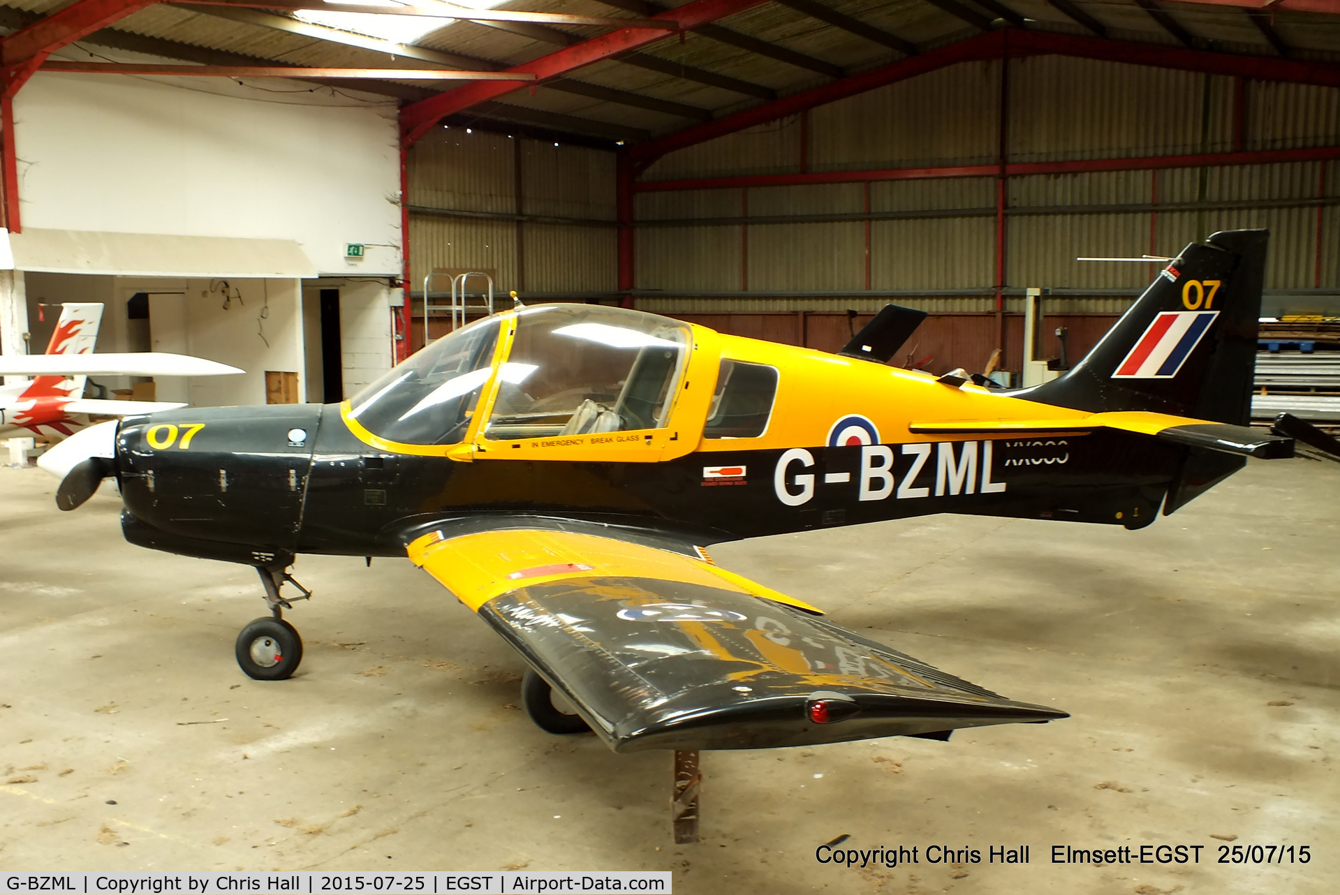 G-BZML, 1973 Scottish Aviation Bulldog T.1 C/N BH120/342, at Elmsett Airfield