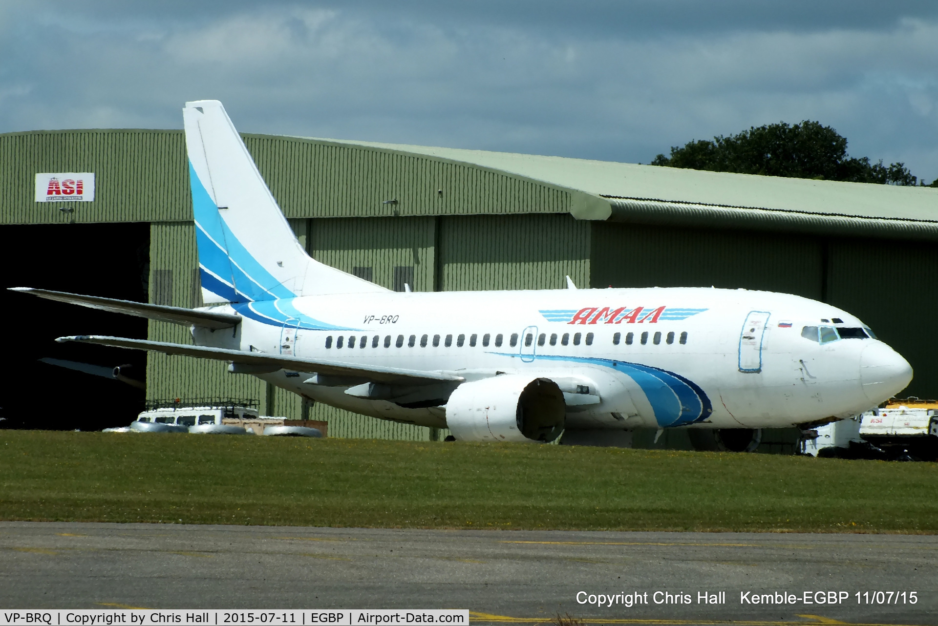 VP-BRQ, 1991 Boeing 737-528 C/N 25230, ex Yamal Airlines, being partedout by ASI at Kemble