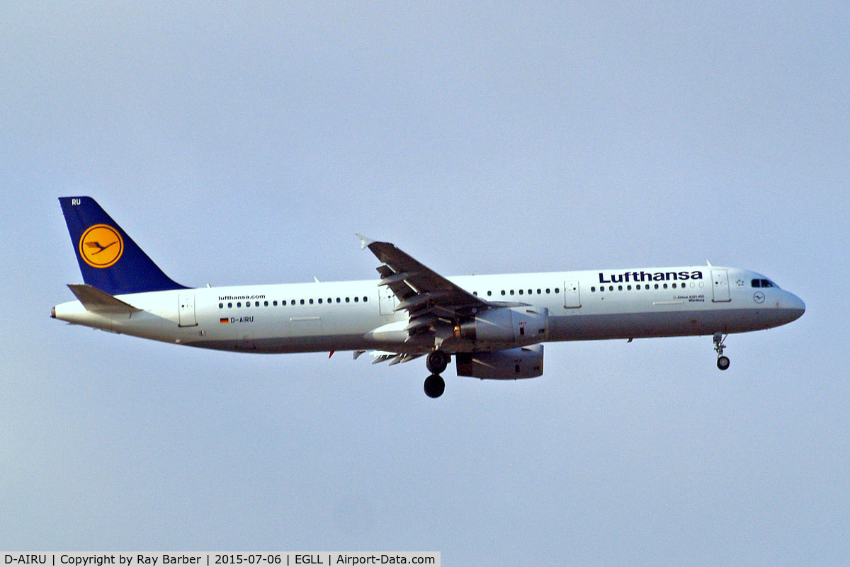 D-AIRU, 1997 Airbus A321-131 C/N 692, Airbus A321-131 [0692] (Lufthansa) Home~G 06/07/2015. On approach 27L.