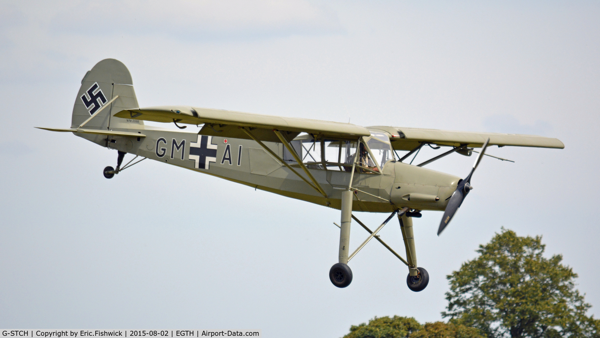 G-STCH, 1942 Fieseler Fi-156A-1 Storch C/N 2088, 42. G-STCH at the Shuttleworth Wings and Wheels Airshow, Aug. 2015.