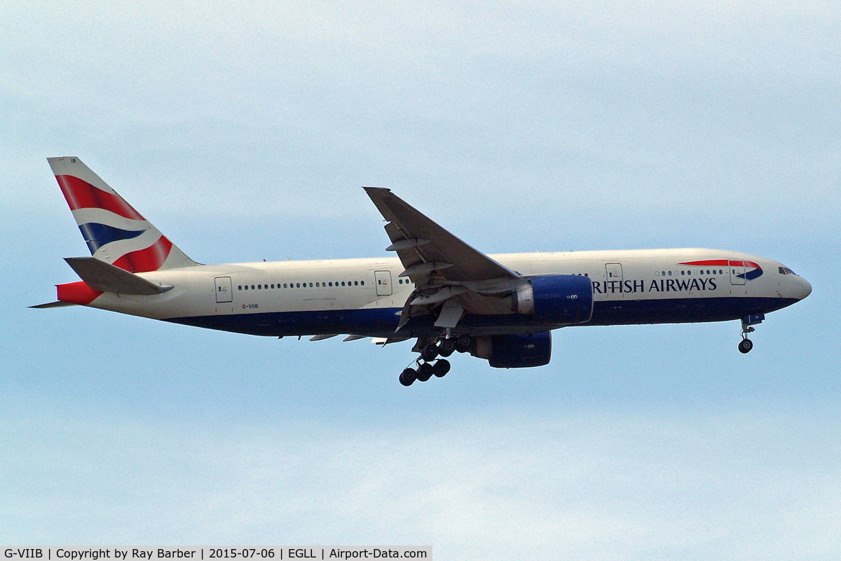 G-VIIB, 1997 Boeing 777-236 C/N 27484, Boeing 777-236ER [27484] (British Airways) Home~G 06/07/2015. On approach 27L.