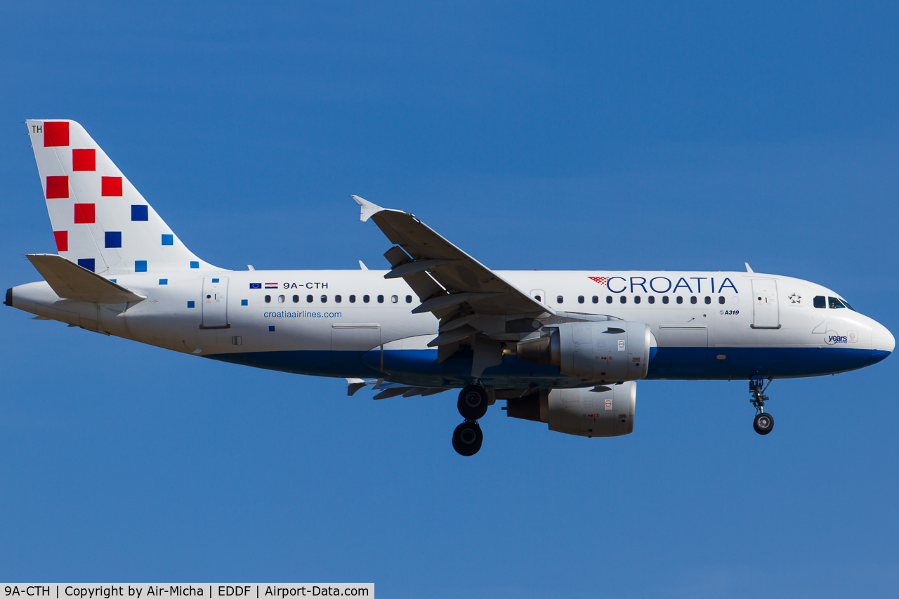 9A-CTH, 1998 Airbus A319-112 C/N 833, Croatia Airlines