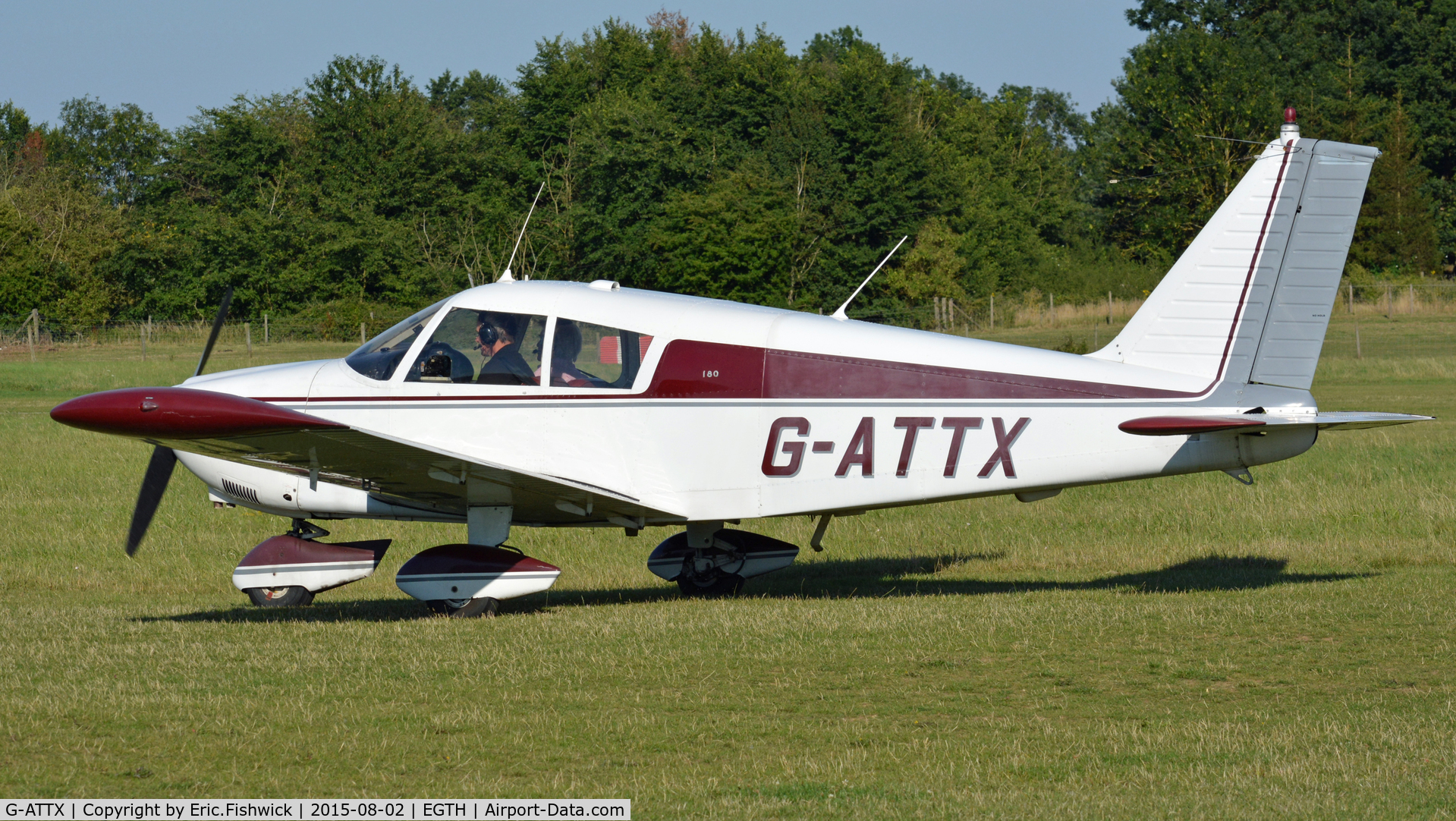 G-ATTX, 1966 Piper PA-28-180 Cherokee C C/N 28-3390, 1. G-ATTX preparing to depart The Shuttleworth Wings and Wheels Airshow, Aug. 2015.