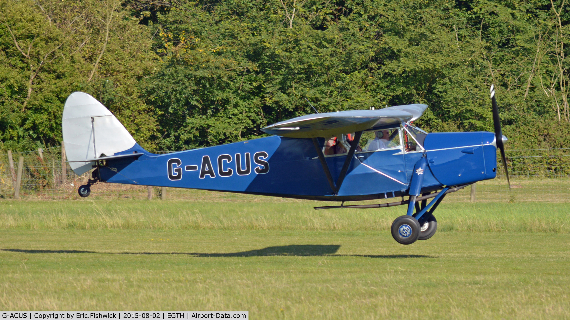G-ACUS, 1934 De Havilland DH.85 Leopard Moth C/N 7082, 42. G-ACUS departing The Shuttleworth Wings and Wheels Airshow, Aug. 2015.