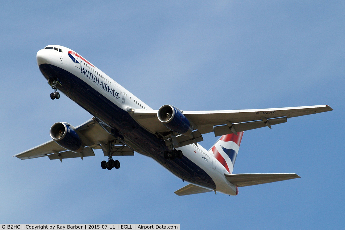 G-BZHC, 1998 Boeing 767-336 C/N 29232, Boeing 767-336ER [29232] (British Airways) Heathrow~G 11/07/2015. On approach 27R.