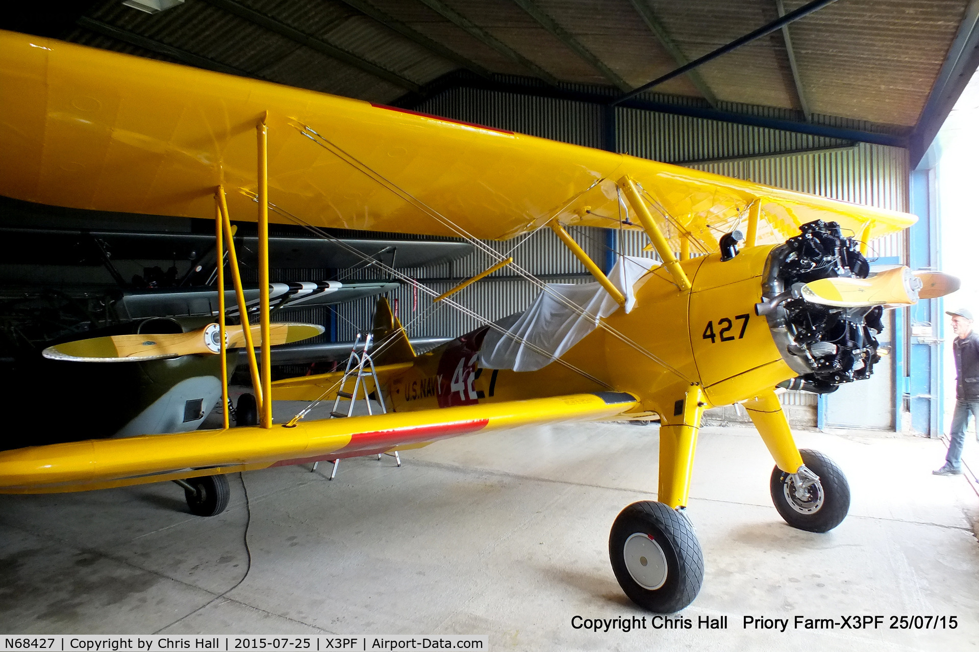 N68427, 1943 Boeing A75N1(PT17) C/N 75-5008, at Priory Farm, Tibenham