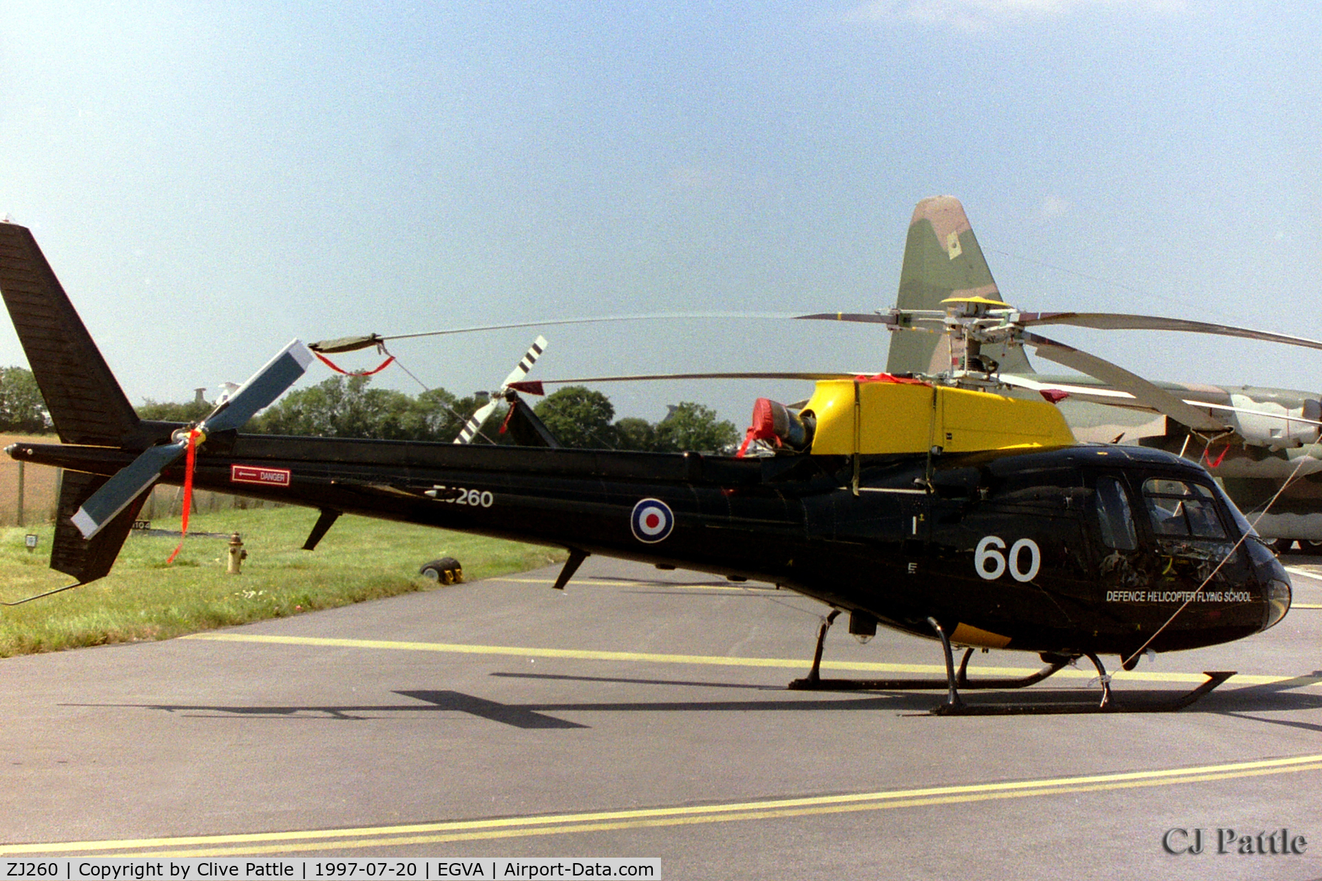 ZJ260, 1997 Eurocopter AS-350BB Squirrel HT1 Ecureuil C/N 2985, On display at RIAT '97 at RAF Fairford EGVA whilst coded '60' with 660 Sqn Army Air Corps/DHFS
