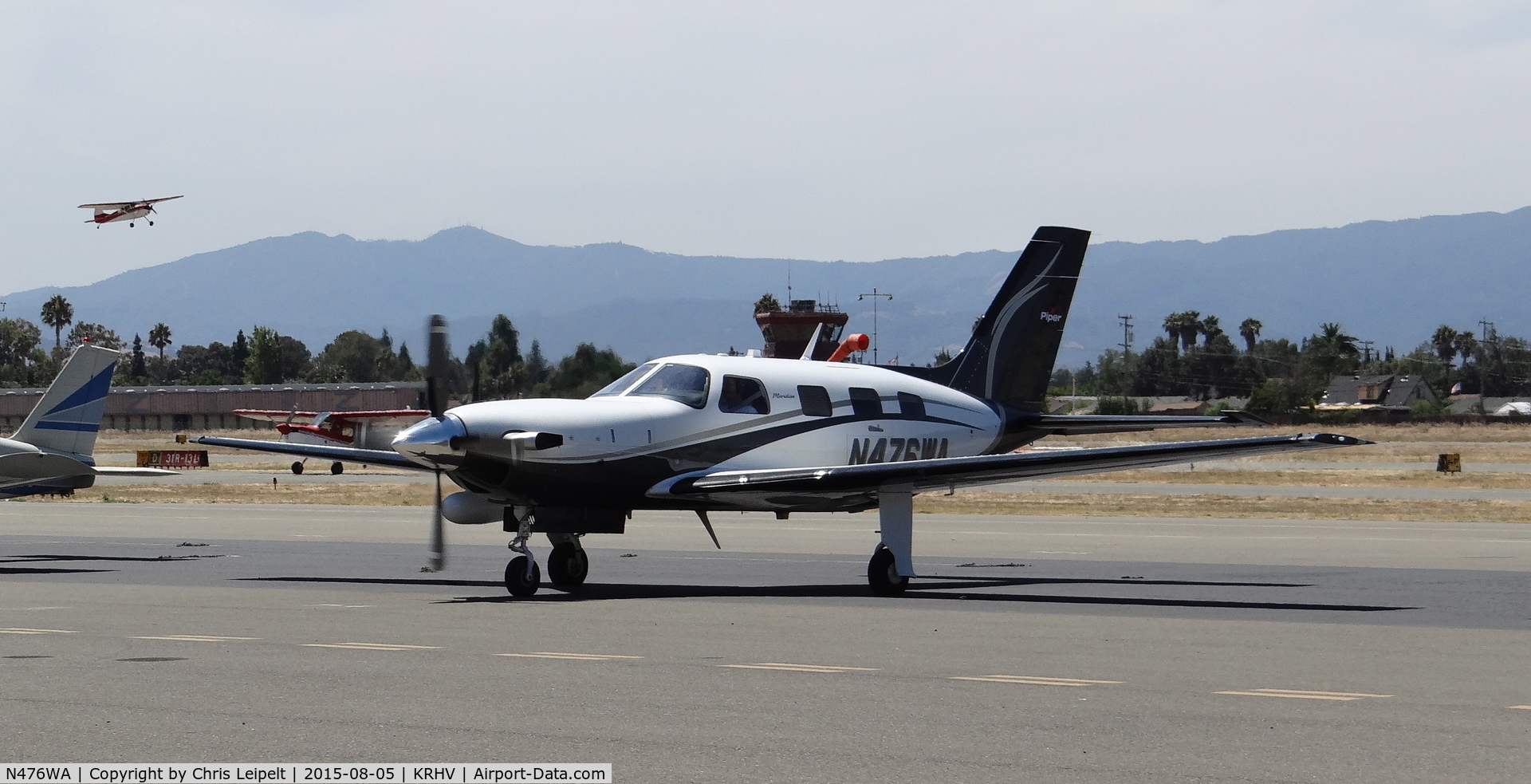 N476WA, Piper PA-46-500TP Meridian C/N 4697476, BDQ Properties LLC (Placerville, CA) beautiful Piper Meridian starting up at the transient ramp at Reid Hillview Airport, CA. It's a local visitor, comes a few times a month.
