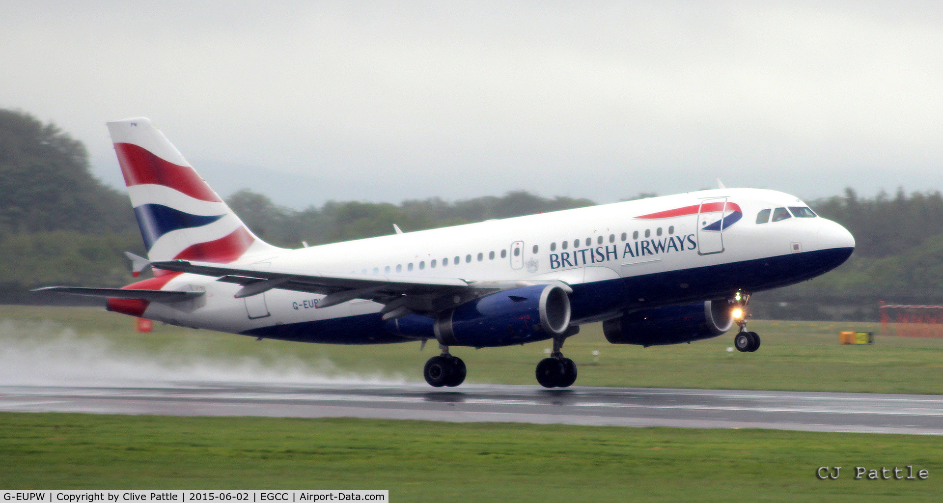 G-EUPW, 2001 Airbus A319-131 C/N 1440, Departing Manchester Airport EGCC