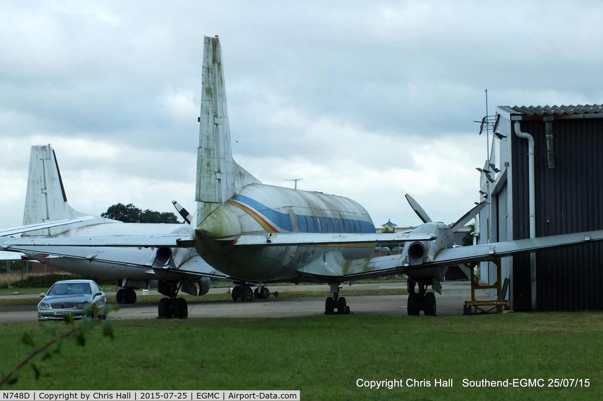 N748D, Avro 748 Srs 1 C/N 1559, stored at Southend