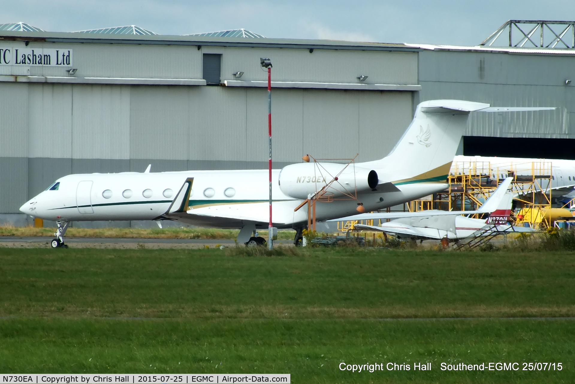N730EA, 2013 Gulfstream Aerospace GV-SP (G550) C/N 5449, at Southend